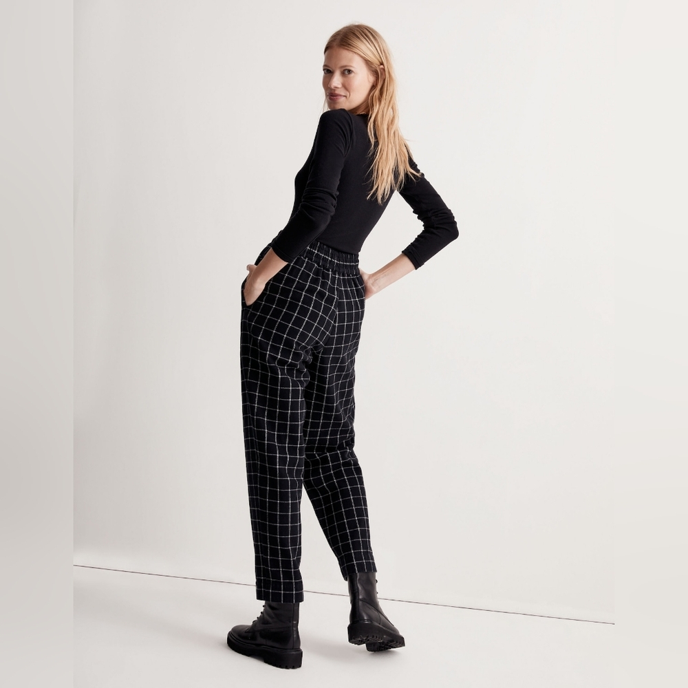 Madewell Huston Pull-on Tapered Pants In Plaid